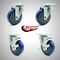 Service Caster 4 Inch SS Blue Polyurethane Swivel Top Plate Caster Set with 2 Brakes SCC SCC-SS20S414-PPUB-BLUE-2-TLB-2 - alternate 1